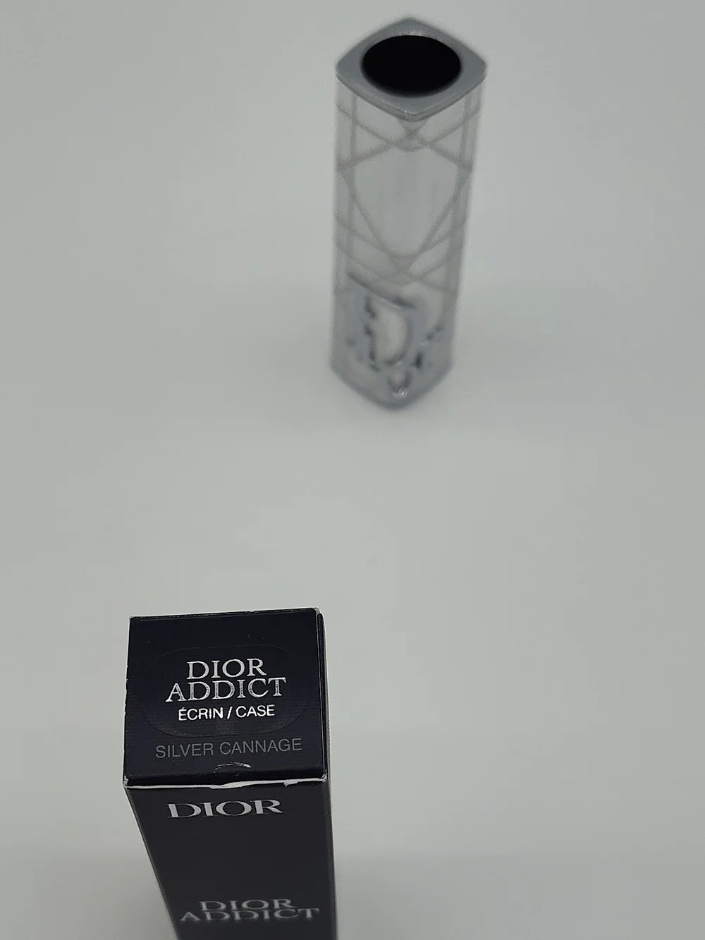 DIOR Addict Silver Cannage Lipstick Case CD Logo Japan Rare Beauty Luxe NIB